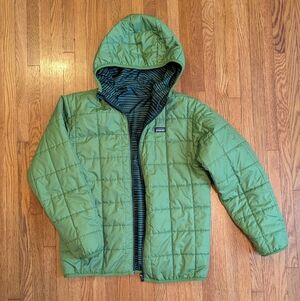 Patagonia Kids Reversible Green Puffer Jacket